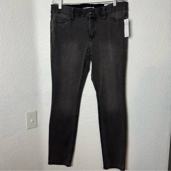 Liz Clairborne Grey Wash Mid Rise Denim stretch Jean - Picture 2 of 11